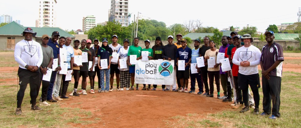Play Global Coaches and Umpires Training with Respect. Teamwork. Baseball banner