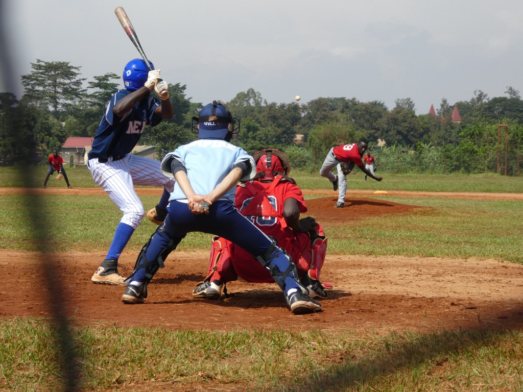 Baseball game in progress at Jinja Cardinals