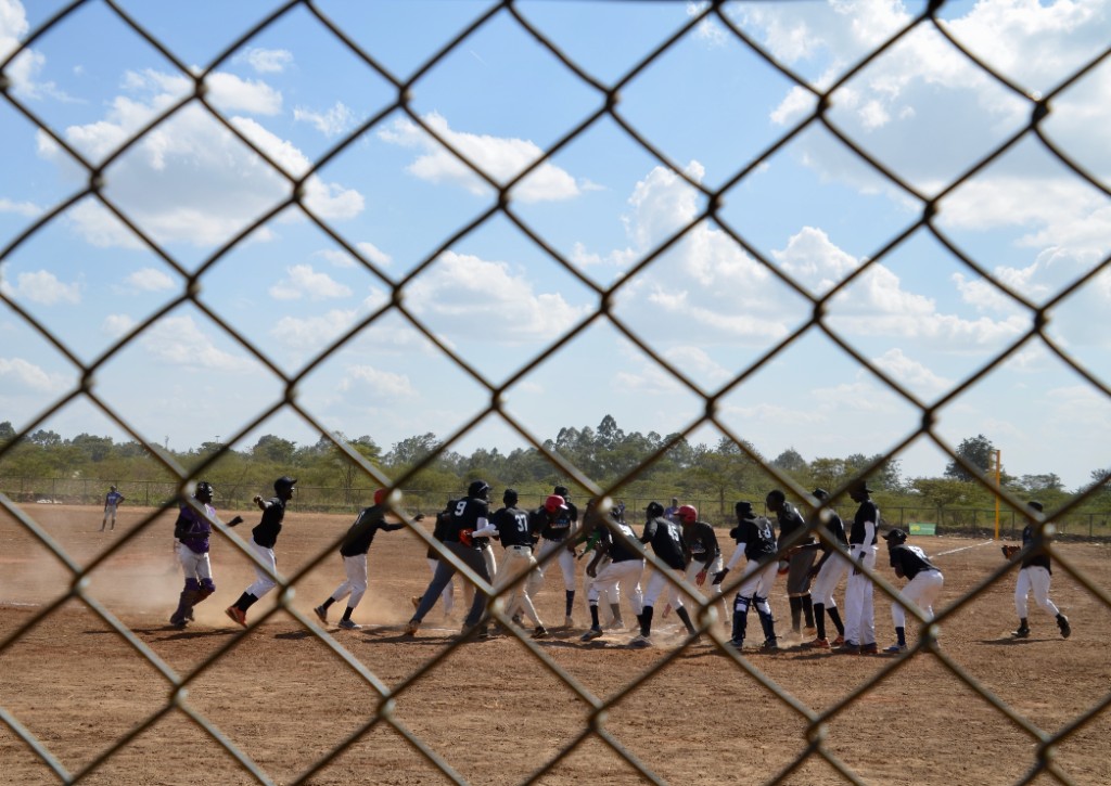 Baseball game in progress