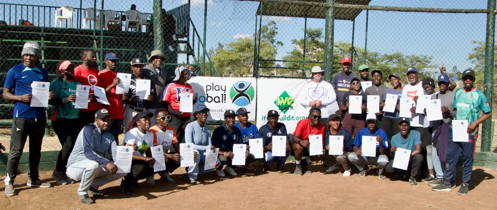 Kenya Play Global training participants with certificates